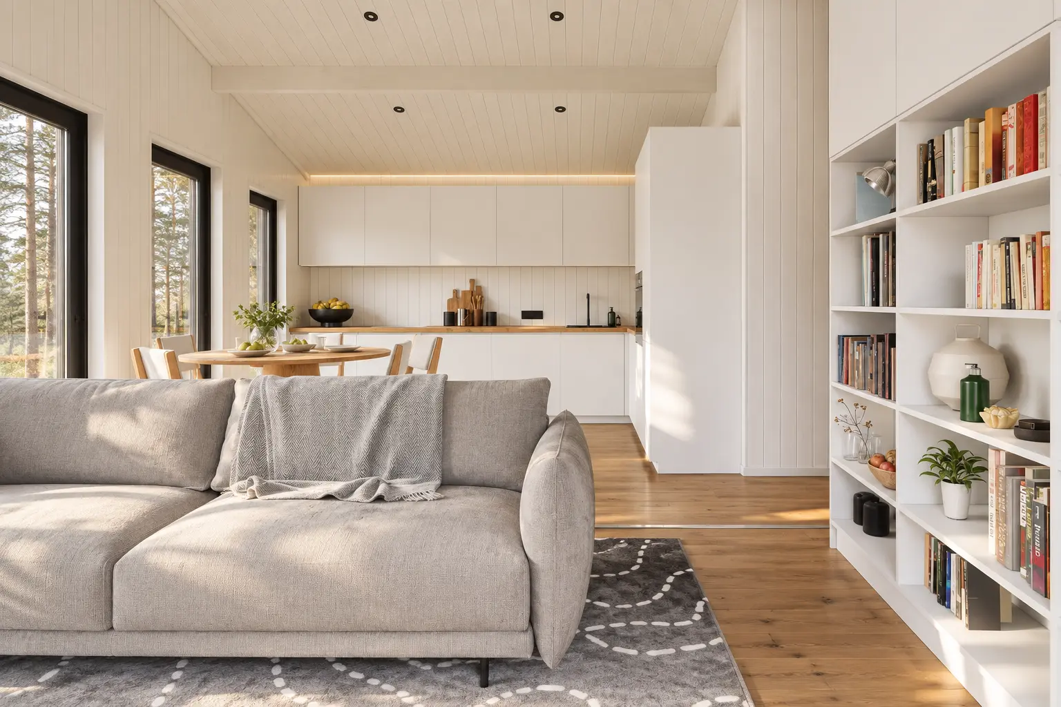 Living and kitchen